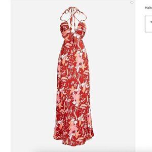 J. Crew Collection Halter Cut Out Dress in Lily Swirl